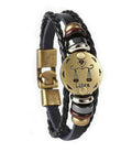 vmcoatdu Libra Zodiac Alloy Leather Braided Rope Bracelet 7.9in Wrist by Deal US