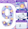 MUNILAIL Mermaid Birthday Number 9 Light Up Sign Plastic Party Decor by Deal US