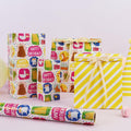LaRibbons Reversible Birthday Wrapping Paper 17in x 33ft Birthday Star Color by Deal US