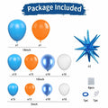 Sowide Orange Blue White Balloon Garland Arch Kit with Star Foil Balloons by Deal US