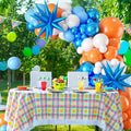 Sowide Orange Blue White Balloon Garland Arch Kit with Star Foil Balloons by Deal US