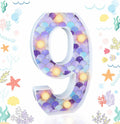 MUNILAIL Mermaid Birthday Number 9 Light Up Sign Plastic Party Decor by Deal US