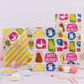 LaRibbons Reversible Birthday Wrapping Paper 17in x 33ft Birthday Star Color by Deal US
