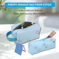 LOYEJEGL Travel Cosmetic Bag with Double Sided Mirror & Brush Bag Blue by Deal US