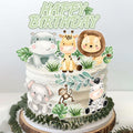 Usoway Jungle Animal Cake Topper Safari Wild Animals Pastel Cardstock by Deal US