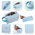 LOYEJEGL Travel Cosmetic Bag with Double Sided Mirror & Brush Bag Blue by Deal US