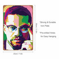 KIVYYB Malcolm X Portrait Tin Sign Retro Metal Wall Art 8x12 Inches by Deal US