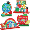 Amyhill 4 Pcs Teacher Appreciation Wooden Table Centerpieces Decorations by Deal US