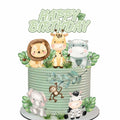 Usoway Jungle Animal Cake Topper Safari Wild Animals Pastel Cardstock by Deal US