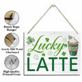 XQLSR St Patricks Day Coffee Wood Sign Irish Rustic Porch Decor by Deal US