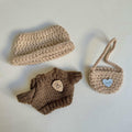 podafu Handcrafted Crochet Doll Clothes 3-Piece Set Animal Theme Cotton 17cm by Deal US