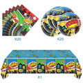 Generic 41pcs Blue Superheroes Birthday Party Tableware Plates Napkins Cloth by Deal US