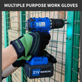 SAVJOB Synthetic Leather Work Gloves Touchscreen Yard Garden Green Small by Deal US