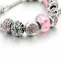 Sowist Capital Charms Silver Plated Pink Hearts Charm Bracelet Set 7.5+1.5" by Deal US