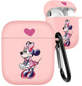 Jowhep Airpod Case 1st & 2nd Gen Pink Cute Cartoon TPU Keychain Shy Mini by Deal US