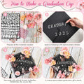Kimkusia 2025 Graduation Cap Decorations Kit Pink Letters Flowers Topper by Deal US