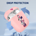 Jowhep Airpod Case 1st & 2nd Gen Pink Cute Cartoon TPU Keychain Shy Mini by Deal US