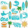 C L cooper life 18pcs Blue Glitter Surfing Centerpiece Sticks Foil Decor by Deal US