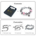 Sowist Capital Charms Silver Plated Pink Hearts Charm Bracelet Set 7.5+1.5" by Deal US
