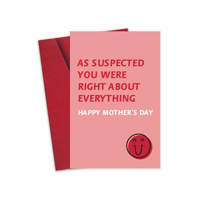 Detuca Humor Mother's Day Card for Mom Funny As Suspected 1 Count DTK-74 by Deal US