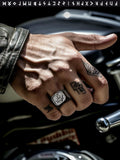 FaithHeart Men's Biker Ring Norse Runes Jewelry Gift for Boyfriend Size 11 by Deal US