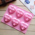 fine life 2 Pcs 3D Diamond Heart Silicone Mold 6 Cavities Mold-B Color by Deal US