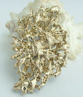 Sindary Austrian Crystal Flower Brooch Pin Gold-Tone Clear 3.94" by Deal US