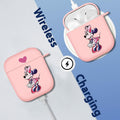 Jowhep Airpod Case 1st & 2nd Gen Pink Cute Cartoon TPU Keychain Shy Mini by Deal US