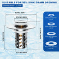 Ideandrain Bathroom Sink Stopper Drain Strainer Brass Pop Up 1.1-1.45 Inch by Deal US