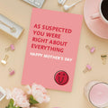 Detuca Humor Mother's Day Card for Mom Funny As Suspected 1 Count DTK-74 by Deal US