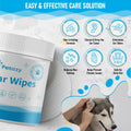 BestBy06/27 Petazy Dog Ear Wipes Unscented Natural Soothing 120 XL Pcs by Deal US