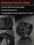 FaithHeart Men's Biker Ring Norse Runes Jewelry Gift for Boyfriend Size 11 by Deal US