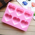 fine life 2 Pcs 3D Diamond Heart Silicone Mold 6 Cavities Mold-B Color by Deal US