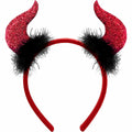 MDDRUIQI Halloween Devil Horns Headband Plus Size Women Red Green L by Deal US