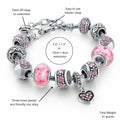 Sowist Capital Charms Silver Plated Pink Hearts Charm Bracelet Set 7.5+1.5" by Deal US