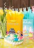 Ranfashiong 2Pcs 12.6" Easter Gift Bags Yellow Green Rabbit Eggs by Deal US