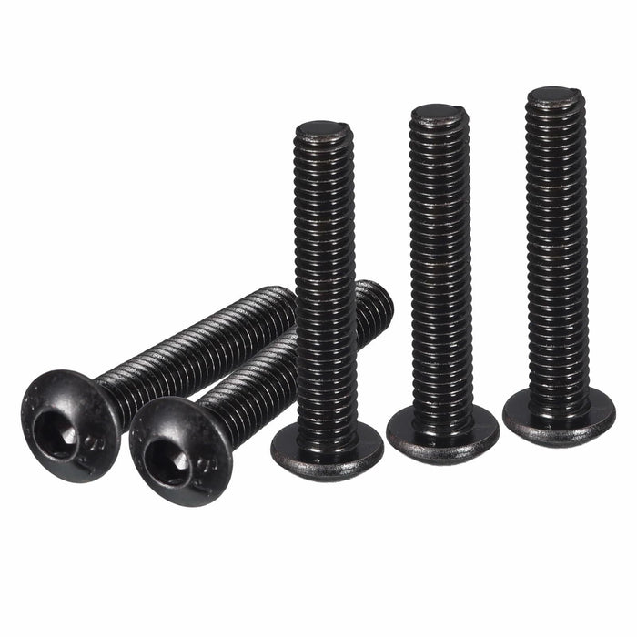 DTGN M4-0.7x25mm Button Head Socket Cap Screws 50pcs Black Carbon Steel Hex by Deal US