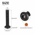 DTGN M4-0.7x25mm Button Head Socket Cap Screws 50pcs Black Carbon Steel Hex by Deal US