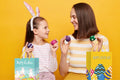 Ranfashiong 2Pcs 12.6" Easter Gift Bags Yellow Green Rabbit Eggs by Deal US