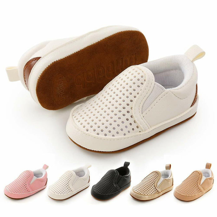Meckior Infant Baby Shoes White Soft Sole Slip On Toddler Size Newborn by Deal US