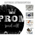 AIBIIN 7x5ft Black Silver Prom Send Off Backdrop Banner Graduation 2025 by Deal US
