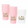 LADY&HOME 15 Pack 16oz Plastic Party Cups White Reusable Durable