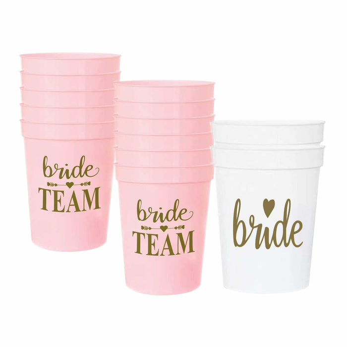 LADY&HOME 15 Pack 16oz Plastic Party Cups White Reusable Durable by Deal US