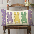Fahrendom Easter Peeps Bunny Lumbar Pillow Case12x20 Purple Rabbit Cotton Linen by Deal US