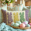 Fahrendom Easter Peeps Bunny Lumbar Pillow Case12x20 Purple Rabbit Cotton Linen by Deal US