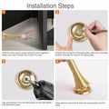 KOVOSCH 10 Pack Spring Door Stopper 3-1/4" Bright Brass Flexible Rubber Tips by Deal US