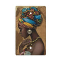 F9er-t8t Afro African American Woman Pattern One Gang Toggle Light Cover White by Deal US