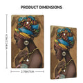F9er-t8t Afro African American Woman Pattern One Gang Toggle Light Cover White by Deal US
