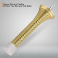 KOVOSCH 10 Pack Spring Door Stopper 3-1/4" Bright Brass Flexible Rubber Tips by Deal US