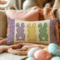 Fahrendom Easter Peeps Bunny Lumbar Pillow Case12x20 Purple Rabbit Cotton Linen by Deal US